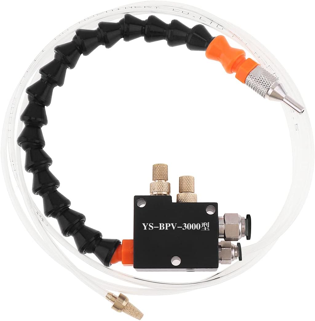 CLAHJQX Mist Coolant Lubrication Spray System with Air Oil Control Button and 8mm Air Connector and 4mm Oil Pipe for Metal Cutting Engraving Cooling Machine/CNC Lathe