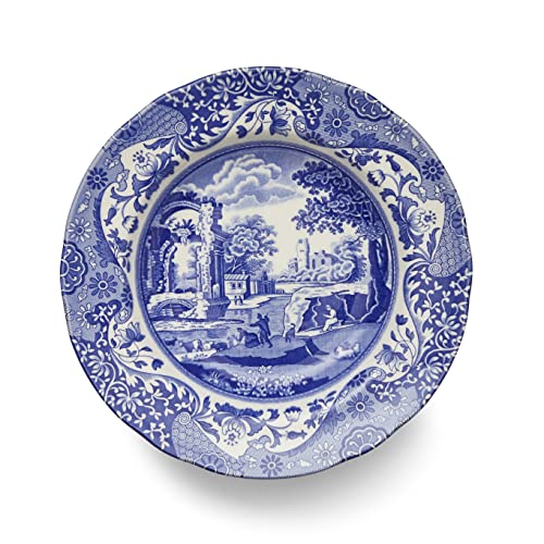 Spode Blue Italian Soup Bowls | Set Of 4 | 9-Inch | Soup, Pasta, And Salad Serving Bowls | Round, Wide Rim Bowl | Microwave Safe | Dishwasher Safe | Made In England #TOP1