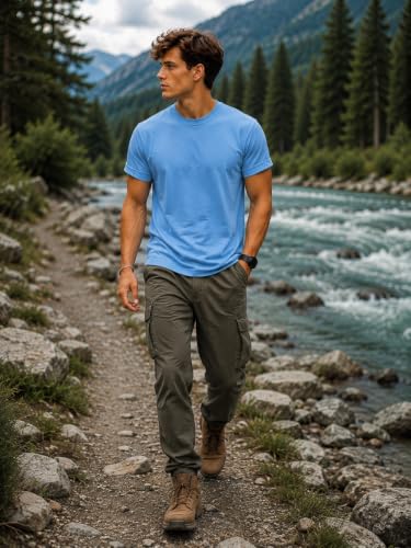 Image of INKKR Men's Solid Round Neck Half Sleeve Classic Cotton Bio-wash T-Shirt Combo | Crew Neck Cotton Tshirt for Men Combo