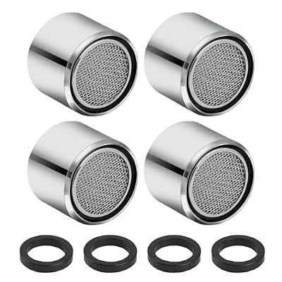 Diffaxy 4 unidades de aireadores M22 para grifos de cocina, filtro de grifo con carcasa de latón cromado, rosca interior, ahorro de agua, para baño, cocina