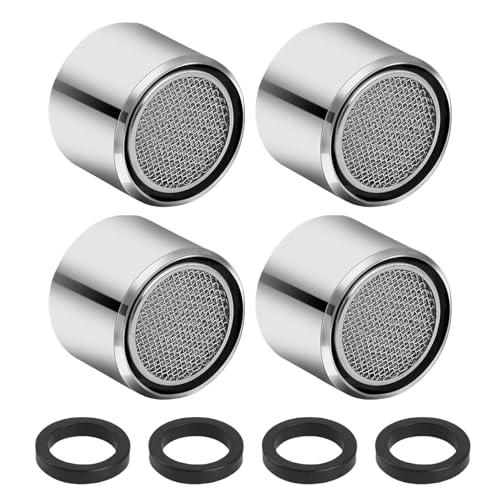 Diffaxy 4 unidades de aireadores M22 para grifos de cocina, filtro de grifo con carcasa de latón cromado, rosca interior, ahorro de agua, para baño, cocina