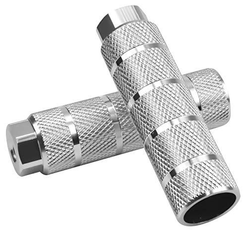 YMWALK Repose-pieds de Vélo Universels en Aluminium - 2 Pièces pour BMX, VTT - Pédales Antidérapantes - Accessoires (Argent)