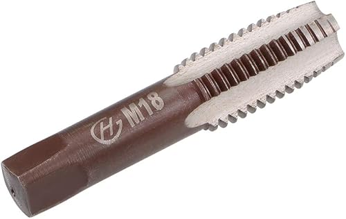 Miniatura 8 de uxcell Métrico M18 Rosca 2.5 paso 4 flautas rectas H2 herramienta de aleación de acero inferior y tornillo cónico juego de roscas para reparar 1 par