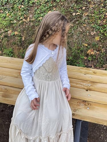 Arshiner Girls Open Front Bolero Shrug Kids Long Sleeve Cropped Elegant Cardigan Knit Sweater4