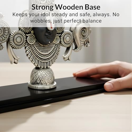 Image of 999 Silver Plated Balaji Statue | 8-Inch Elegant Divine Silver Showpiece for Vastu Home Decor | Lord Venkateswara Swamy Statue for Pooja Room, Prayer Room & Auspicious Gift