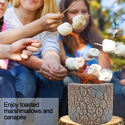 Yumpanda Tabletop Fireplace Mini Portable Concrete Fire Pit Bowl Indoor Outdoor Smores Maker Firepit Brown #TOP1