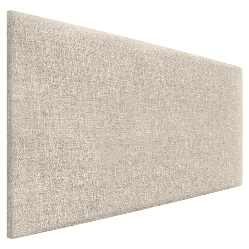 DHOME Cabecero de Lino Natural Liso Cabezal Tapizado Cama Dormitorio Moderno Top Trending (Lino Natural, 90cm (Camas 70/80/90))