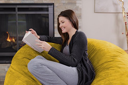 Chill Sack Bean Bag Chair - 5' Giant Memory Foam Lounge Chair with Soft Microfiber Cover – Cozy Furniture for Living Room, Dorm, & Kids' Rooms – Comfortable 5 Ft, Microsuede Lounge Sofa, Lemon - Thumbnail 6