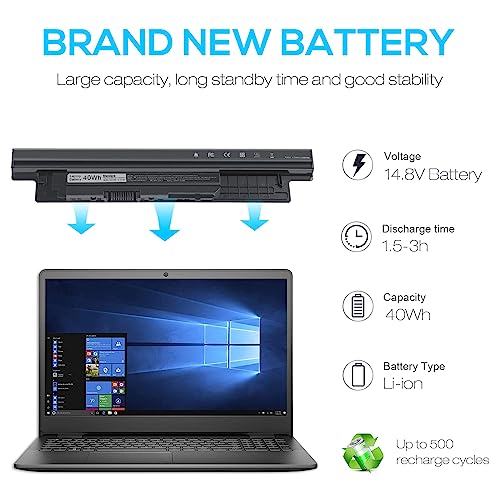 Image of 40Wh XCMRD FW1MN 4WY7C Battery for Dell Inspiron 15 3000 3542 3543 3531 3541 3521 3537,15R 5537 5521,17R 5721 5737,17 3737 3721,14 3421 3437 3443,14R 5421 5437,Vostro 2521 2421,Latitude 3540 3440 P28F