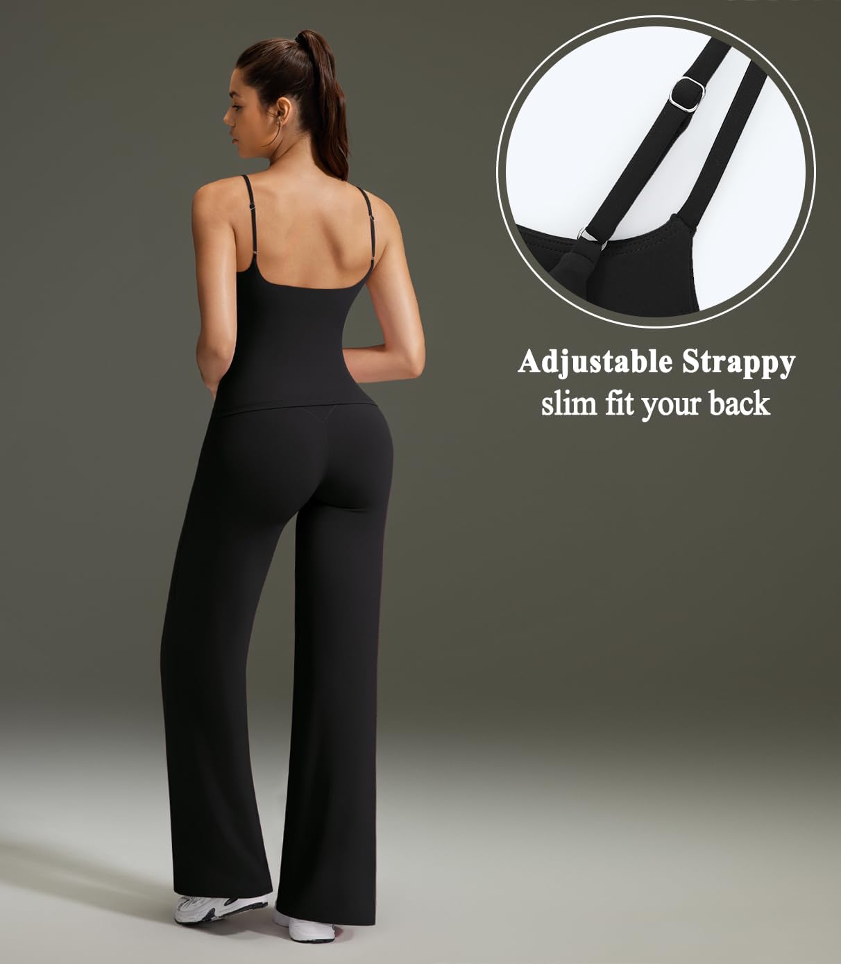 OMKAGI Workout Sets for Women Padded Tank Tops Matching Straight Leg Yoga Outfits - Image 2