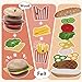 Lehoo Castle Wooden Play Food Sets, Play Hamburger Counter Shop, Toy Food for Toddlers, Play Food Sets for Kids Kitchen, Fake Food Pretend Play for Toddlers 3-5