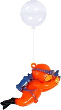 Shudyear Floating Fish Tank Decorations,Aquarium Decor,Decor Accessories,Scuba Diver Ornament,Betta Fish Toys Orange