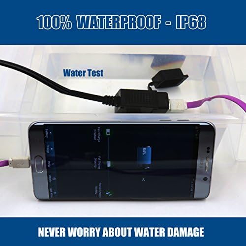 MOTOPOWER 3.1Amp Waterproof Motorcycle Dual USB Charger with Fused SAE Ring Terminal Cable Harness
