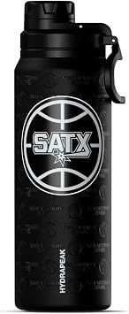 Hydrapeak NBA Officially Licensed San Antonio Spurs Active 26oz Insulated Stainless Steel Water Bottle with Chug Lid, Carry Handle & Double Wall Vacuum Insulation, Keeping Drinks Cold for Hours
