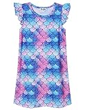 Jxstar Girls Mermaid Nightgown Cotton Pajamas Dresses Sleepwear Pjs for Kids 4t 5t