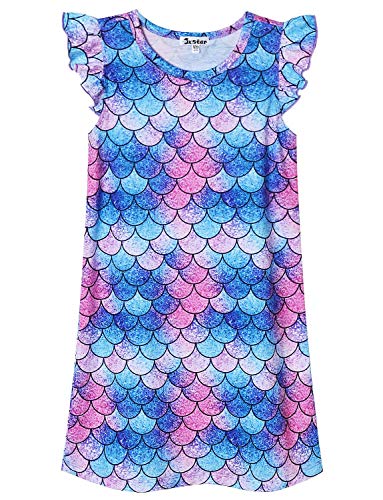 Jxstar Girls Mermaid Nightgown Cotton Pajamas Dresses Sleepwear Pjs For Kids 4T 5T #TOP9