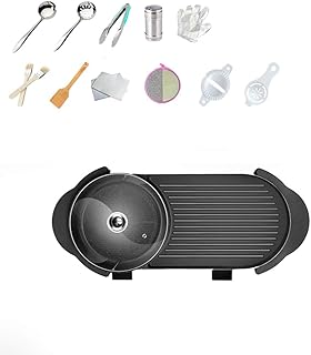 review zaizai 3-in-1Indoor Electric Grill Dual Temperature Control, Ultra-Fast Heating, Non-Sticky and Easy to Clean Large Capacity and Multi-Function,BBQ Smokeless Grill with 2200W