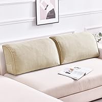 Vista 3 de Almohada triangular para sofá cama, almohada triangular cómoda para cabecera de lectura, respaldo de cuña, cojín de apoyo lumbar para cuello y Azul