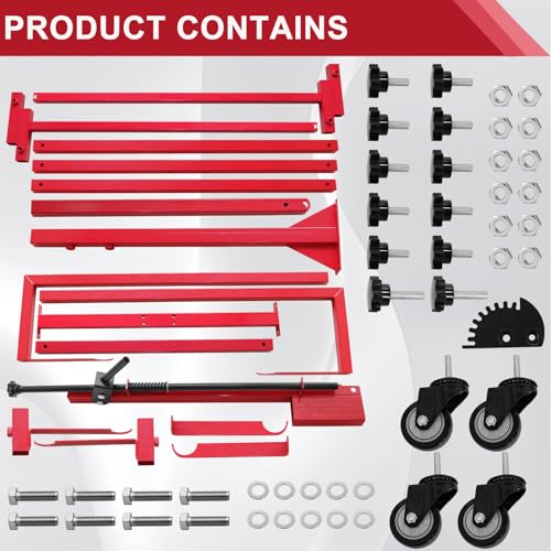 Lealan Auto Body Door Paint Stands, Adjustable Automotive Paint Stand Panel, Multifunction Rotating Car Bumper Rack with 4 Wheels for Repair, Sanding, Priming, Painting Body Parts by Lealan - Image 5