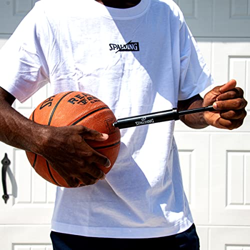 Image of Spalding Sports Ball Pump Kit | Ideal for Basketball, Volleyball, Football, Soccer Ball & Rugby Ball | Complete Hand Pump Kit with Needles
