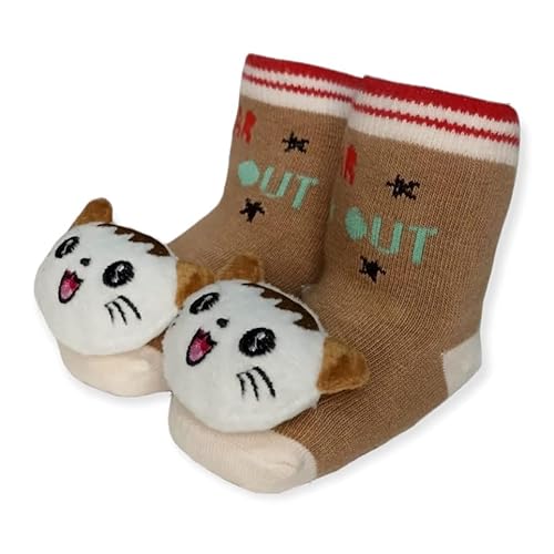 Kit 4 Pares Meia 3d Bebê Bichinho Rn Infantil Inverno Menino Menina (Multicor Menino, 0 a 12 meses)