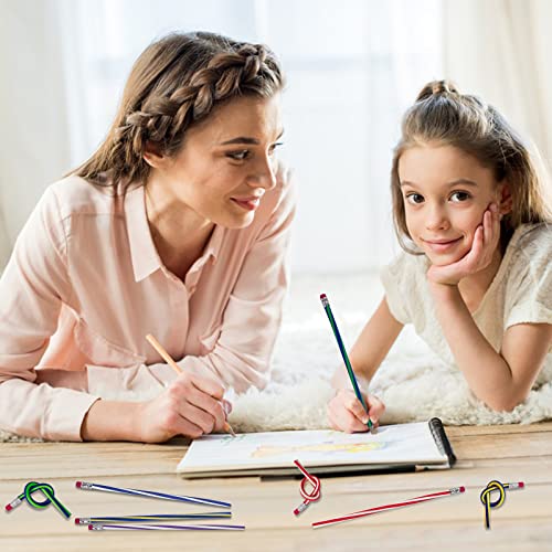 Firschoie 25 Stücke Zauberstift Biegebleistift Kinder, Biegbare Bleistifte mit Radiergummi, Weiche Regenbogen Bendy Bleistifte für Schule, Party, Preise, Weihnachten Geschenk, Versammlungen