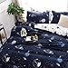 BeddingWish 3Pcs Blue Cartoon Star Universe Planets Beddding Set(No Comforter and Sheet) for Kids Teen Boys and Girls,Duvet Cover Set with 2 Pillow Shams -Full/Queen
