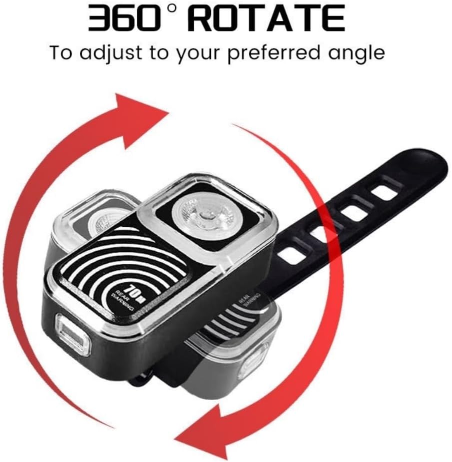 Bike Tail Light with 70M Radar Sensing, 40LM Ultra-Bright Bicycle Rear Light, 300M Visibility, 6 Lighting Modes, IPX4 Waterproof USB-C Rechargeable Bike Taillight for Night Cycling Safety