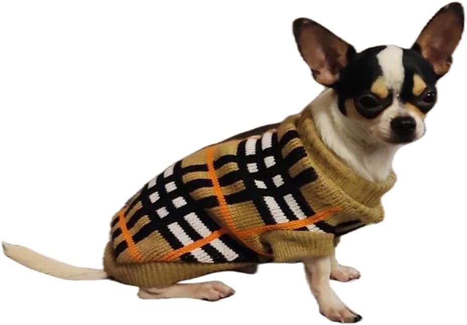 Small Dog & Cat Sweater, Knitted Pullover for Toy Breeds – Chihuahua, Teacup Poodle, Terrier, Yorkie, Puppy & Kitten, Soft Turtleneck, Autumn & Winter, XL