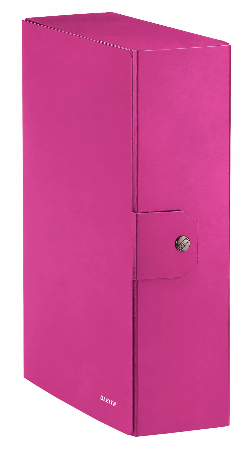 Leitz, caja, cierre de botones, cartón plastificado, tamaño 25 x 35, WOW, color Fucsia metallizzato Dorso 10 cm