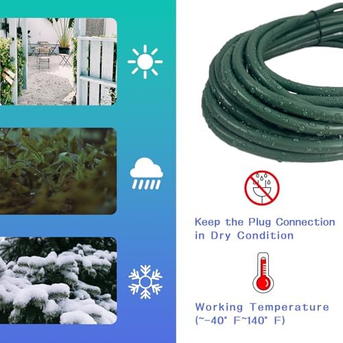 GREATIDE Indoor Outdoor Extension Cord 6 FT, 16/3 SJTW Weatherproof Green Electrical Cords, 13 AMP Heavy Duty 3 Prong Power Cable Great for Garden, Landscaping & Holiday Decorations — view 4