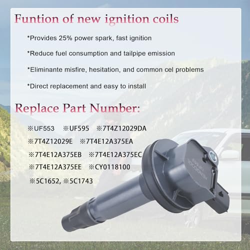 UF553 Ignition Coil Pack and Iridium Spark Plug Set for Ford, Lincoln, Mercury and Mazda 3.5L/3.7L V6 - Image 4