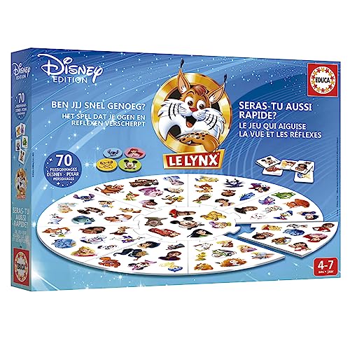 Educa Lynx Disney edition 70 Images | Le jeu de société qui aiguise la vue et les réflexes tout en 'amusant en famille ou entre amis. Bientôt tu deviendras un lynx. + 19748 - vue 4