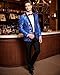 Coofandy Men's Stylish Dragon Floral Suits Fashion Slim Fit One-Button Blazer Jacket,X-Large,Blue