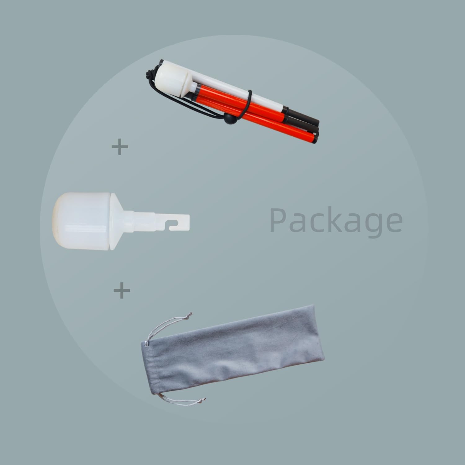 Canne pliante en fibre de carbone avec pointe roulante (une pointe supplémentaire incluse) – Canne blanche pour personnes malvoyantes et malvoyantes (se replie en 7 sections)