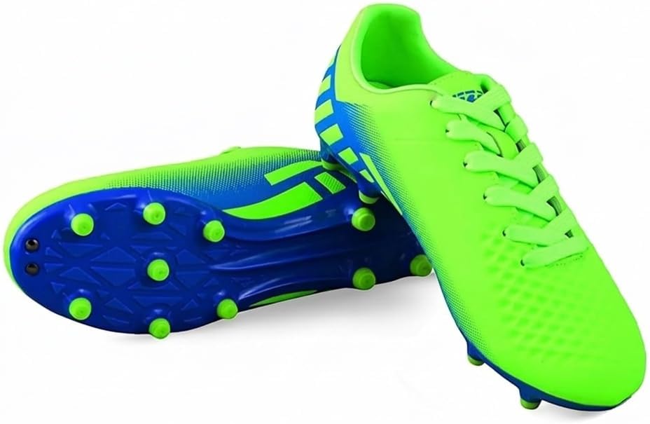Vizari Santos Firm Ground Soccer Cleats - Durable, Lightweight & Water-Resistant - Adult Soccer Cleats with Adjustable Straps - Womens & Mens Soccer Cleats with Round Studs for Maximum Traction Green