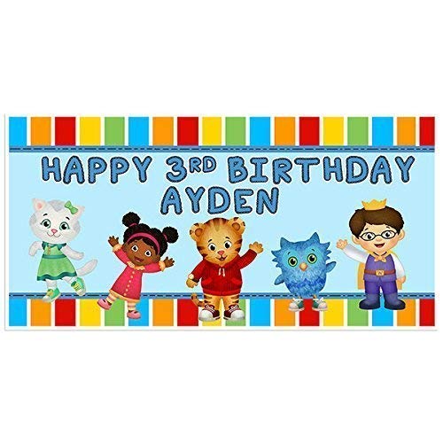 Daniel Tiger Personalized Birthday Banner Party Decoration Backdrop ...