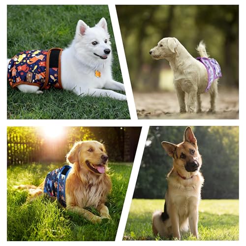 Image of 5 Pack Washable Female Dog Diapers,Reusable Diaper for Doggie,Highly Absorbent Dog Diaper,Adjustable Leakproof Puppy Diapers Skirt for Heat,Incontinence,Period Doggy Nappies