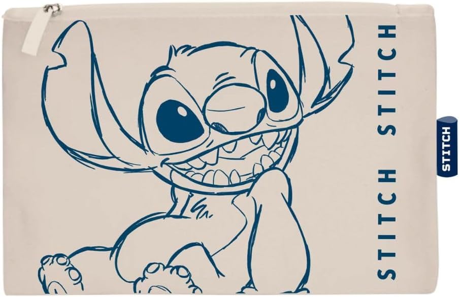 ARDITEX, Stitch Toiletry Bag, Make Up Pouch for Children, Perfect for Carrying Lo Travel Accessories, Fabric Vanity Bag, Ideal for Storing Small Objects, Cotton, 22.5 x 16 cm