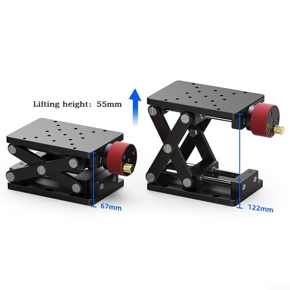 Plataforma de elevación manual, soporte de elevación de tijera de aleación de aluminio, altura de elevación de 55 mm para investigación de laboratorio, fácil de usar, diseño portátil para aplicaciones