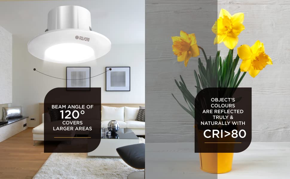 Image of Polycab 5 Watt LED Down Light Scintillate Integral Slim Round Smart Offers Bright Lumination Long Lifespan No Harmful Radiation (Neutral White, 4000K, 2 PCS, Cut Out: 3.14 inches)