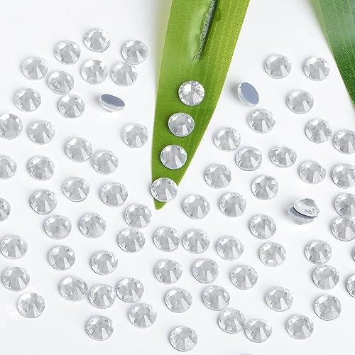 Image of Bymitel Hotfix Crystal Rhinestones Round Gems Iron on DIY Jewelry Making Flat Back for Crafts,Clear Crystal, 4.8mm(SS20 /1440pcs)