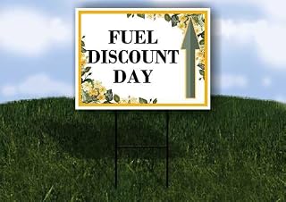 Fuel Discount Day Spring Flowers Citrus Eucalyptus Up Arrows Single Sided 18x24 in. Yard Road Sign w/Stand