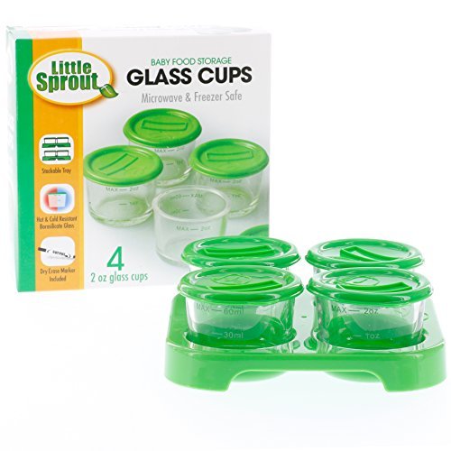 Buy Glass Baby Food Storage Containers w Write What You Want Lids (4 Pk