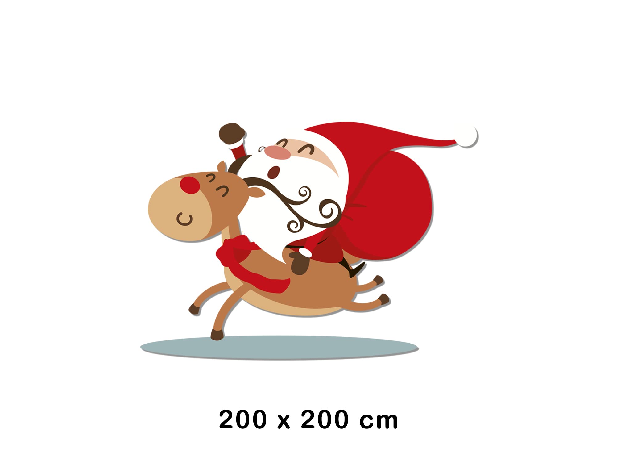 Oedim Vinyle pour vitrines Décoration de Noël Papa Noel en Renne Plusieurs Dimensions Vinyle adhésif Décorez Votre vitrine Stickers adhésifs Escaparate Vinyle pour Affaires 2,00 m x 2,00 m