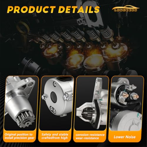 Starter Motor FIT Nissan 370Z 2009–2019 3.7L, Infiniti G37 2008–2013, M37 2011–2013, Q50 Q60 Q70 2014–2019, Q70L 2015–2019, QX70 QX50 2014–2017 – Replace OE# 23300-EY00E by LONGKEES - Used condition - Image 3