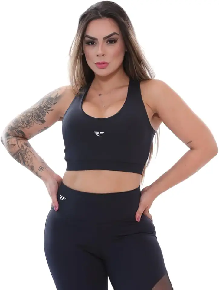 Top Alta Sustentação Academia Regulador Treino Corrida Preto P, M, G, GG