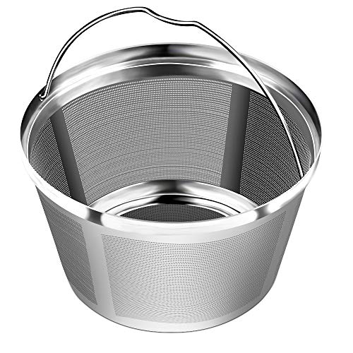 Reusable Stainless Steel Coffee Filter for Cuisinart & Hamilton Beach 8-12 Cup Drip Coffee Makers, Permanent Replacement Filter, Ultra Fine Mesh, Dishwasher Safe, BPA-Free by RUOYING - Used condition - US$7.75