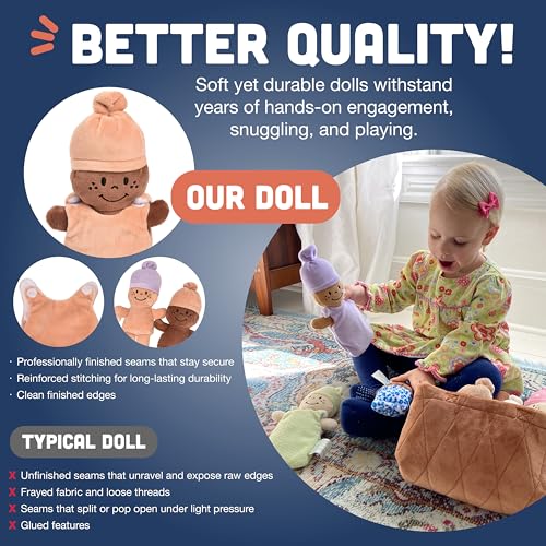 Creative Minds Basket of Babies Soft Baby Dolls, Sensory Toys, Multicultural, Diversity, Inclusion and Social Emotional Learning, Baby Toys for All Ages, Set of 6 Plush Dolls, Multicolor