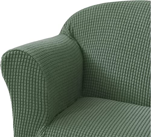 Housse de canapé extensible enfant 1 place vert armée
